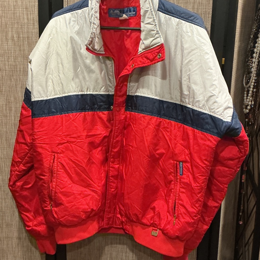 Vintage Windbreaker Jacket - Red, White & Navy